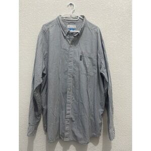 Columbia‎ Shirt Men's XXL Blue/Orange Plaid Button  Up Long Sleeve